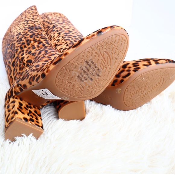 Gianni Bini Jellenia Leopard Print Haircalf Boots - Picture 8 of 14